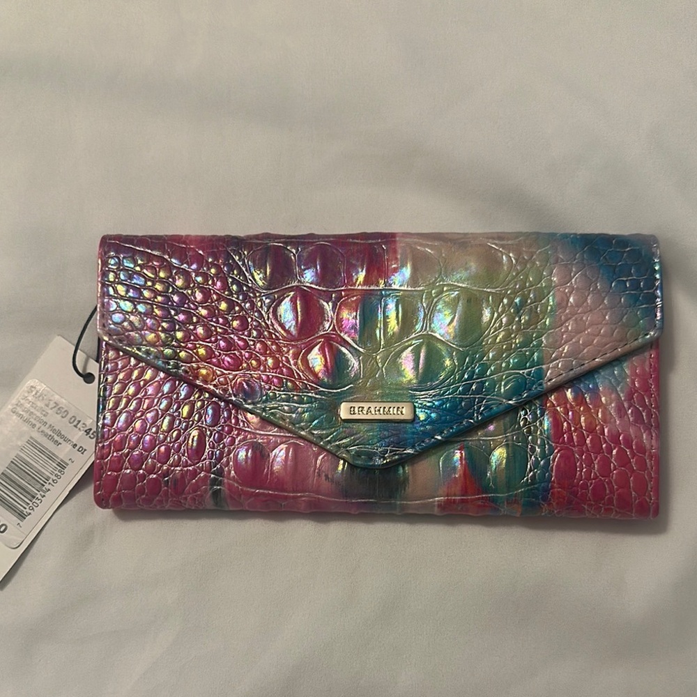 Brahmin Iridescent Crocodile Embossed Wallet